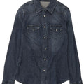 Camicia di jeans da donna Sisley UK 10 Small Blu Navy