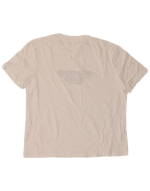 T-shirt grafica corta da donna Zara UK 10 piccola in cotone bianco