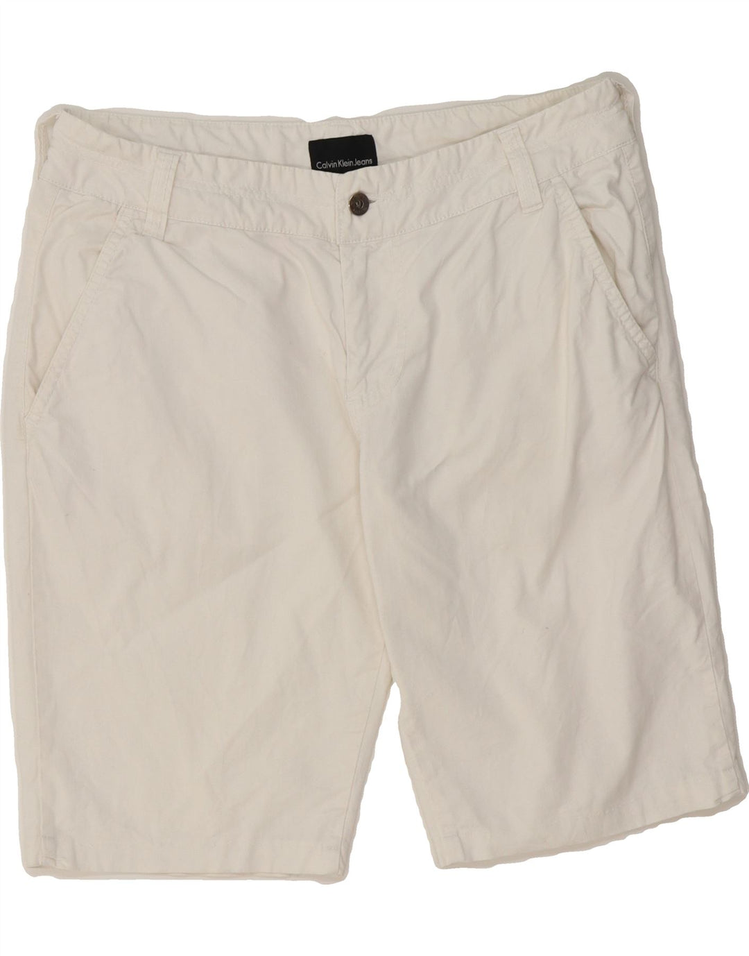 CALVIN KLEIN Womens Chino Shorts W34 Large White Vintage Calvin Klein and Second-Hand Calvin Klein from Messina Hembry 