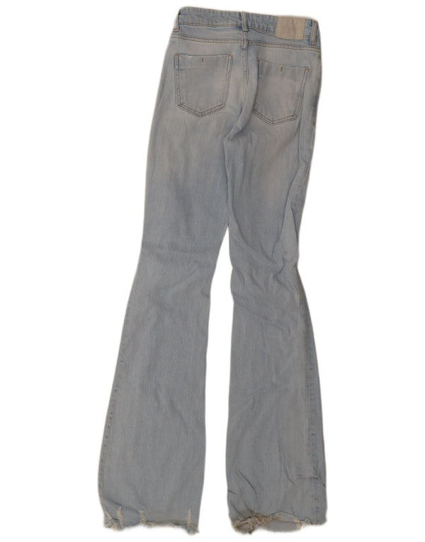 Jeans svasati alti invecchiati Zara da donna EU 34 2XS W24 L36 Blu
