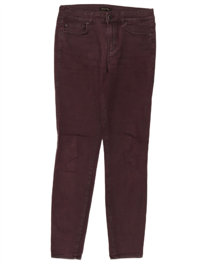 Jeans skinny da donna Massimo Dutti EU 38 Small W28 L30 Borgogna