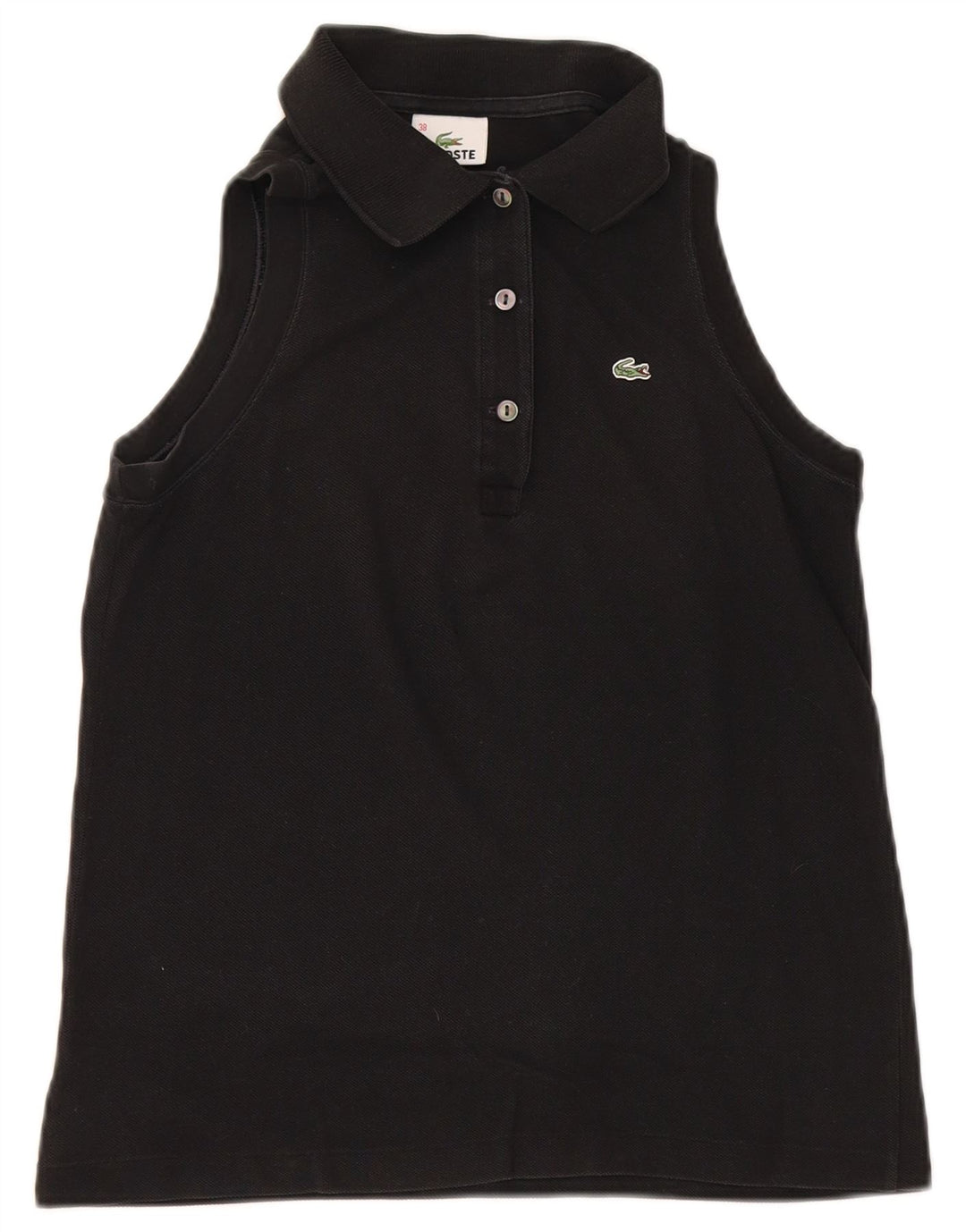 Polo senza maniche da donna Lacoste taglia 38 media cotone nero