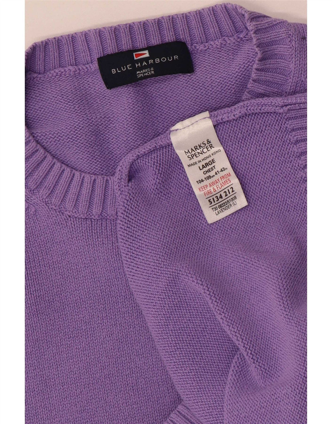 Maglione maglione girocollo da uomo Marks & Spencer blu Harbour grande viola