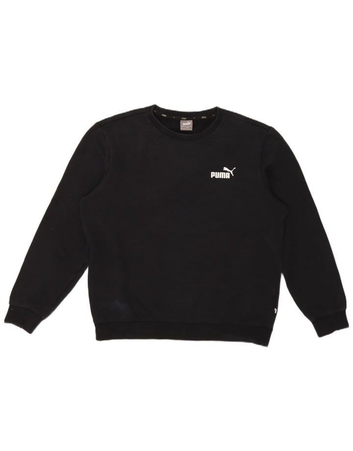 Felpa da uomo Puma Maglione grande in cotone nero