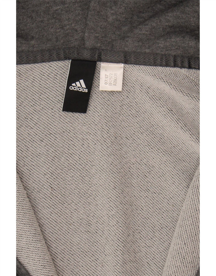 ADIDAS Womens Graphic Zip Hoodie Sweater UK 12 Medium Grey Vintage Adidas and Second-Hand Adidas from Messina Hembry 