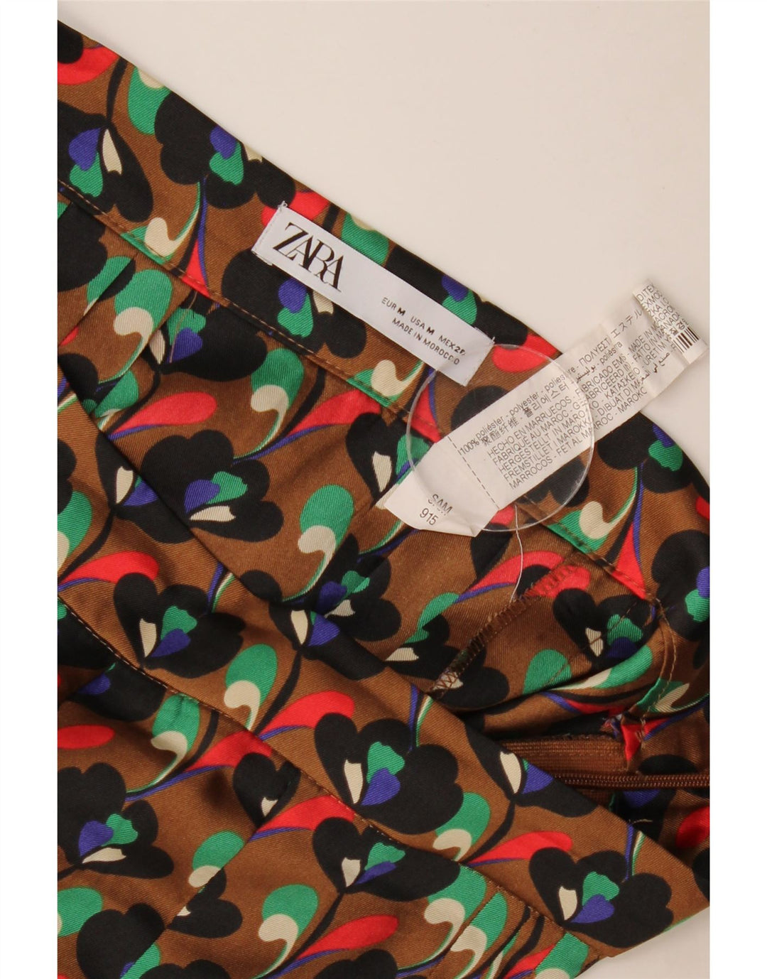 Gonna a pieghe Zara da donna media W28 poliestere floreale marrone