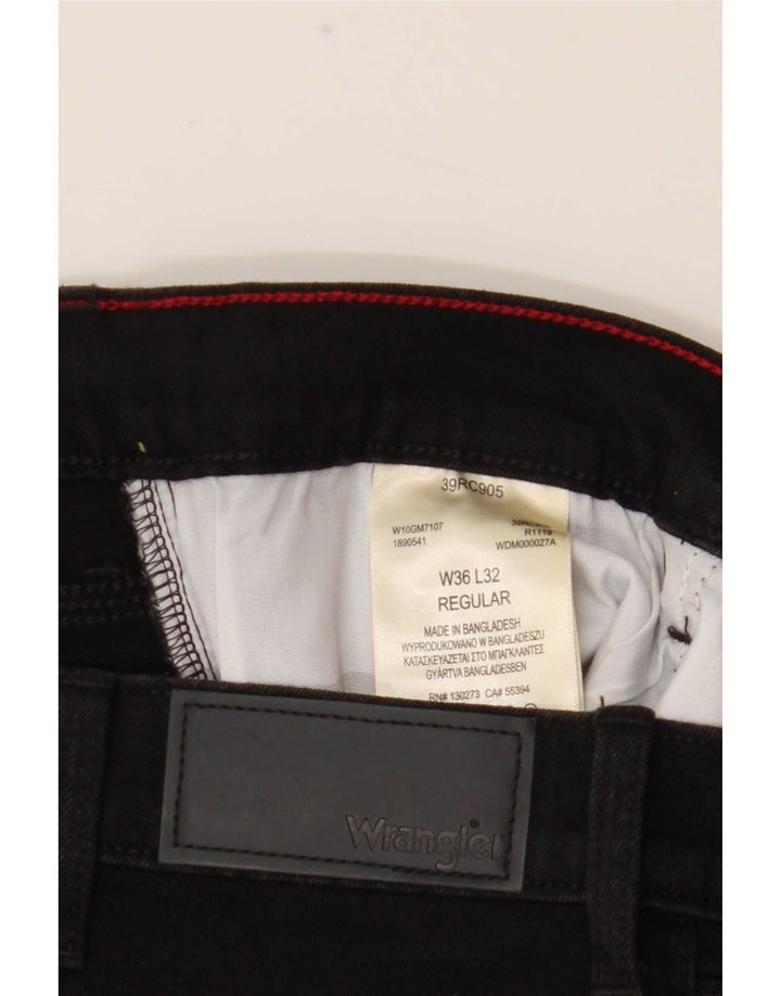 Jeans dritti regolari da donna Wrangler W36 L32 cotone nero