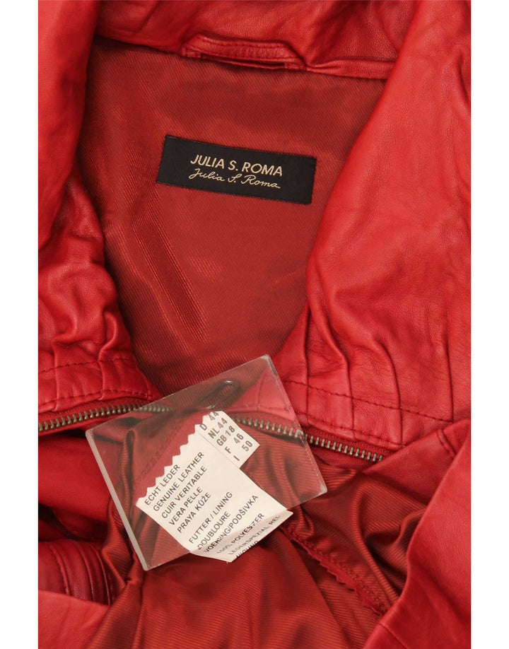 Giacca in pelle da donna Julia S. Roma UK 18 XL Pelle rossa