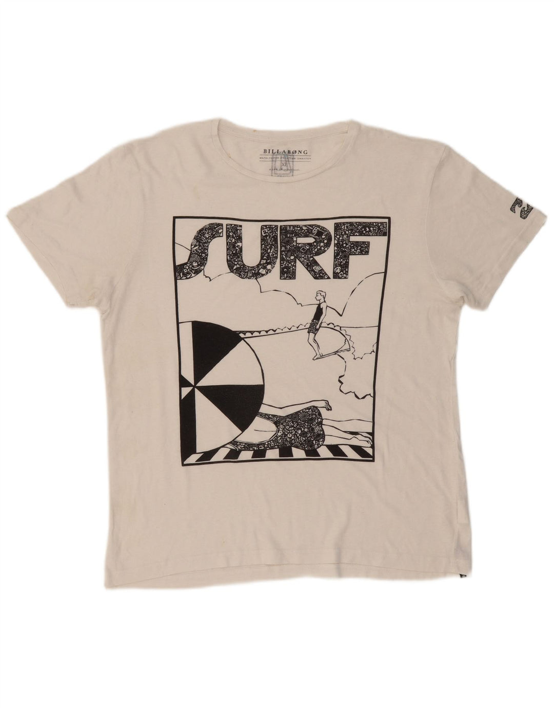 T-shirt grafica da uomo BILLABONG Top XL poliestere bianco