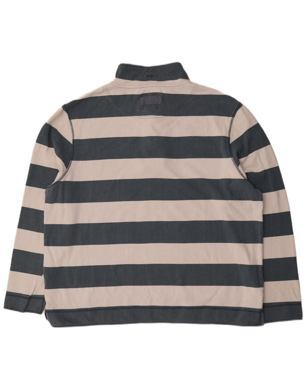 Felpa da uomo con collo con zip Weird Fish 4XL cotone a righe blu