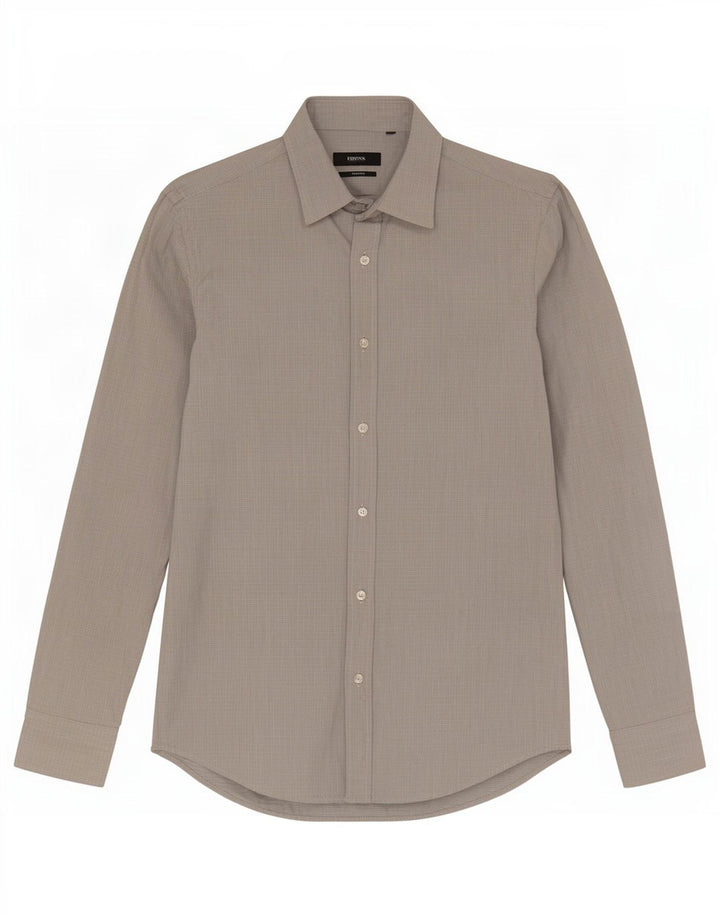 Camicia da uomo Hugo Boss taglia 38 15 cotone a righe grigio medio