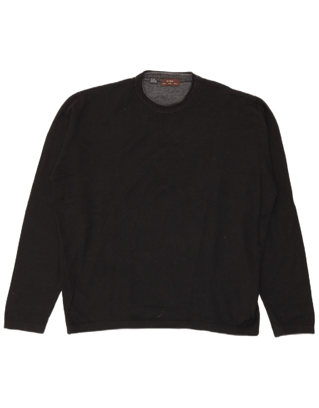 Maglione maglione girocollo da uomo Zara XL in lana nera