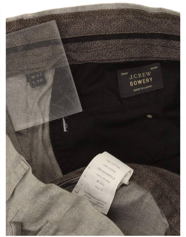 J. CREW Pantaloni chino dritti da uomo BOWERY W31 L30 cotone grigio
