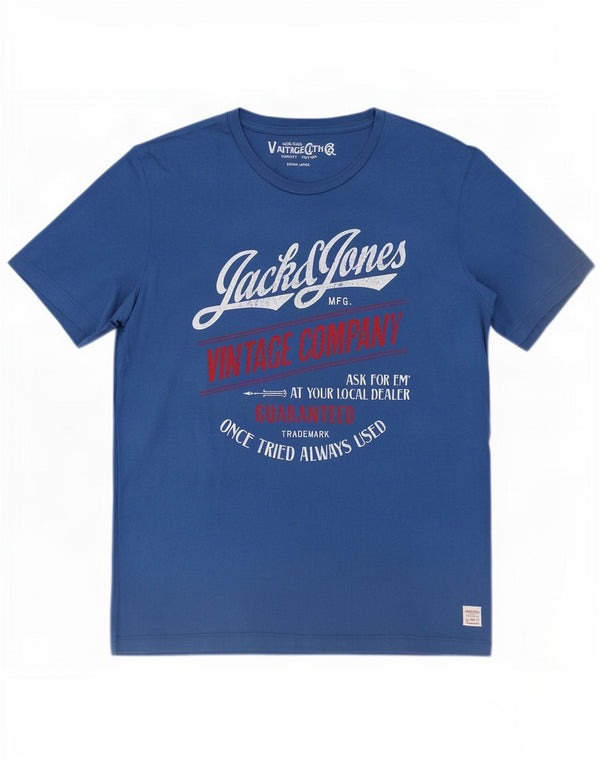 T-shirt grafica da uomo Jack & Jones Top XL in cotone blu