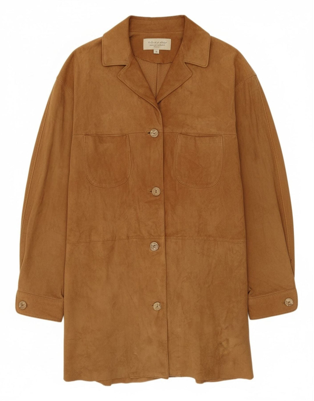Soprabito vintage da donna in pelle scamosciata IT 42 in pelle beige medio