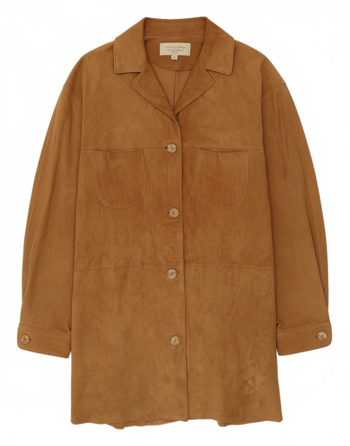 Soprabito vintage da donna in pelle scamosciata IT 42 in pelle beige medio