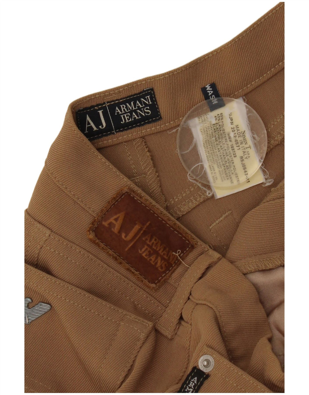 Pantaloni casual slim da donna Armani W30 L34 poliestere marrone