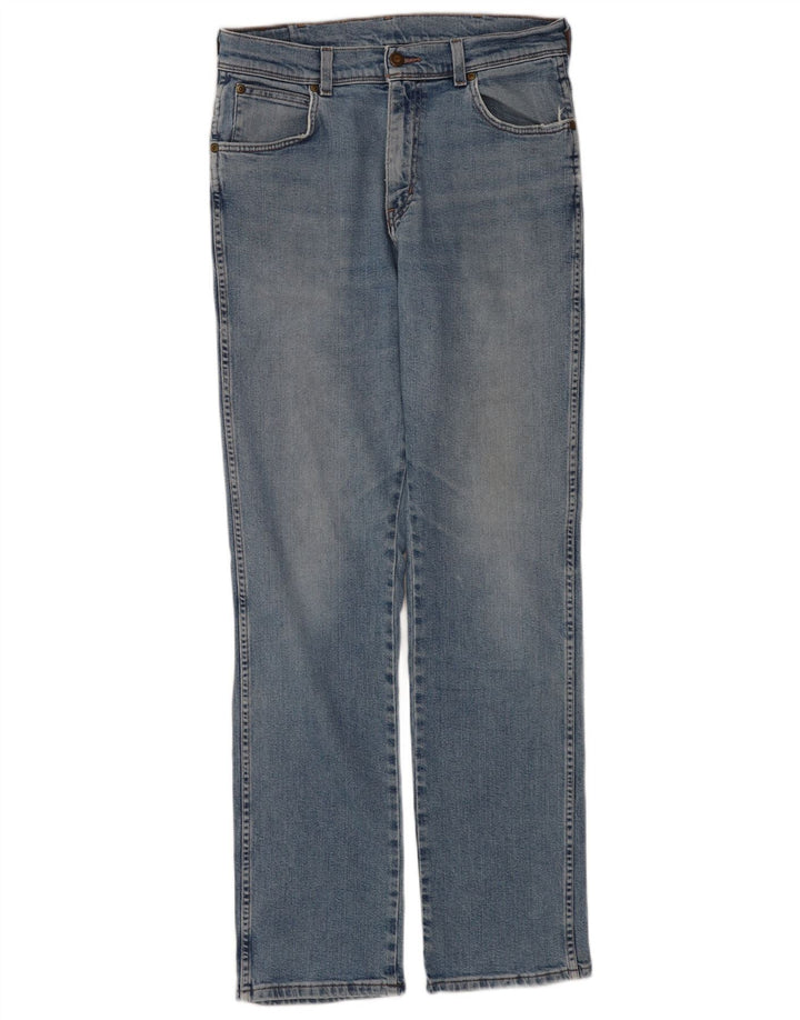 Jeans dritti da uomo Wrangler vestibilità regolare W32 L34 cotone blu