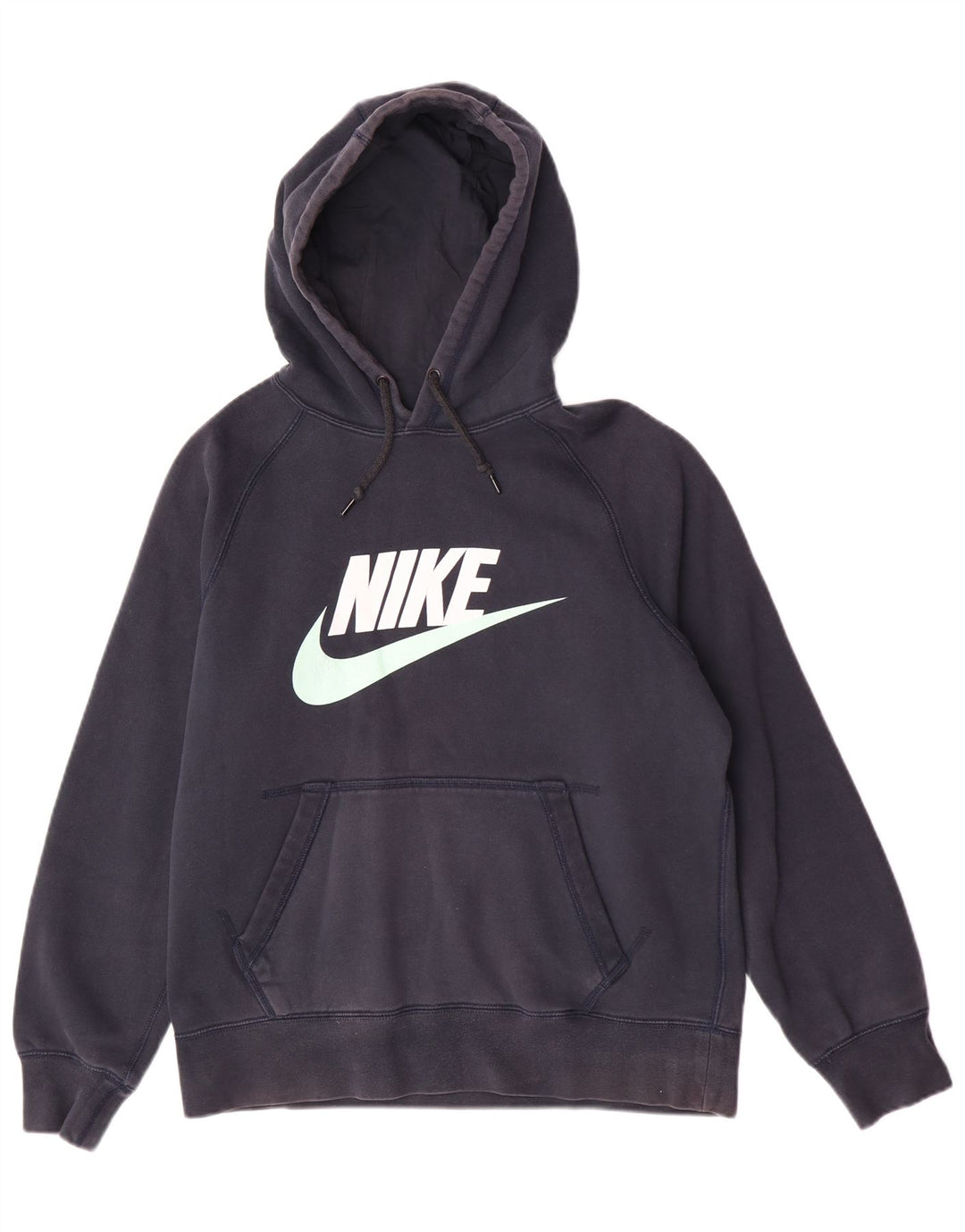 Felpa con cappuccio grafica Nike da uomo in cotone medio blu navy
