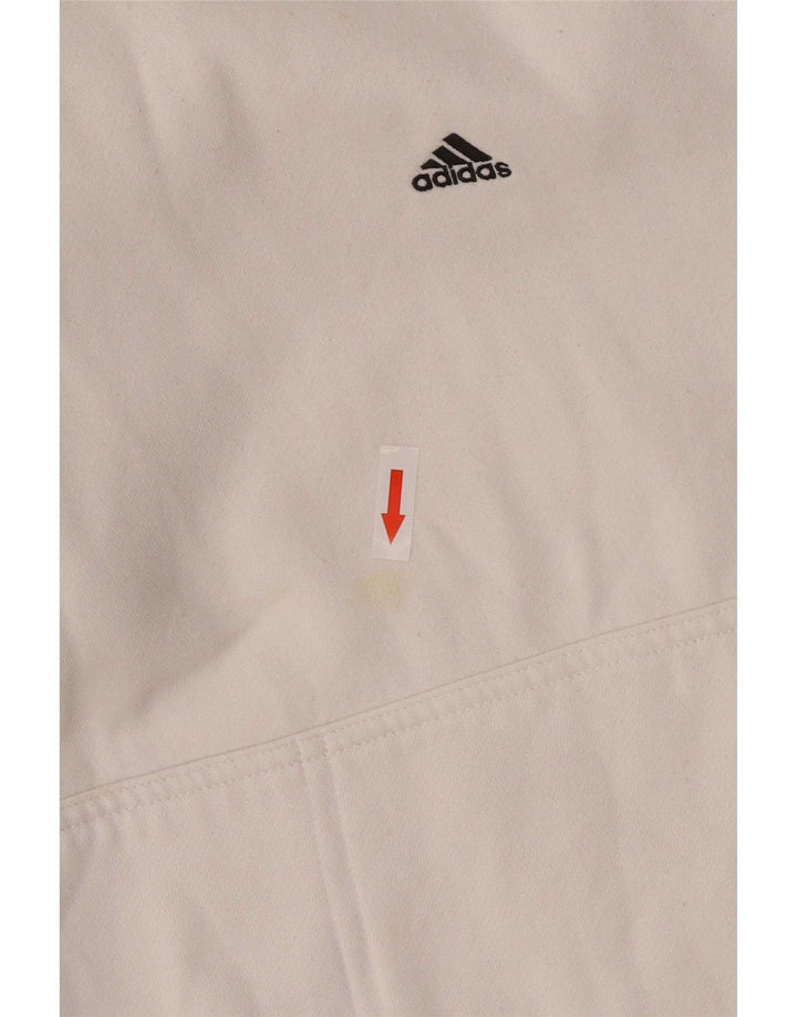 Felpa con cappuccio da uomo Adidas, cotone bianco medio