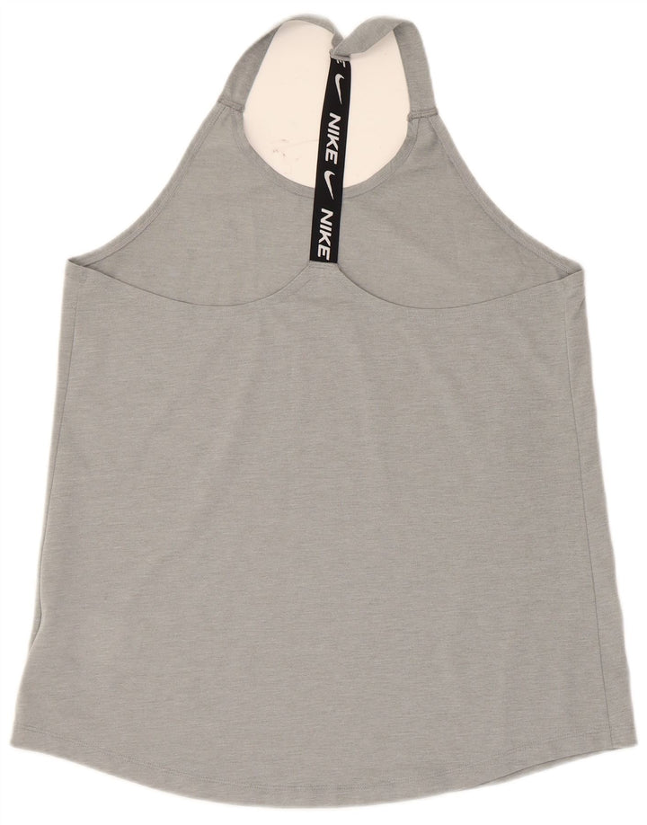 Canotta grafica Nike Dri Fit da donna UK 14 grande poliestere grigio