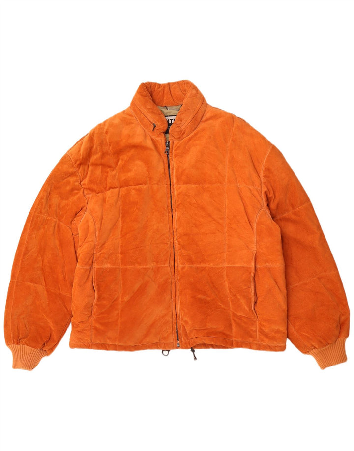Giacca in pelle scamosciata con cappuccio da donna Fox UK 18 XL Arancione