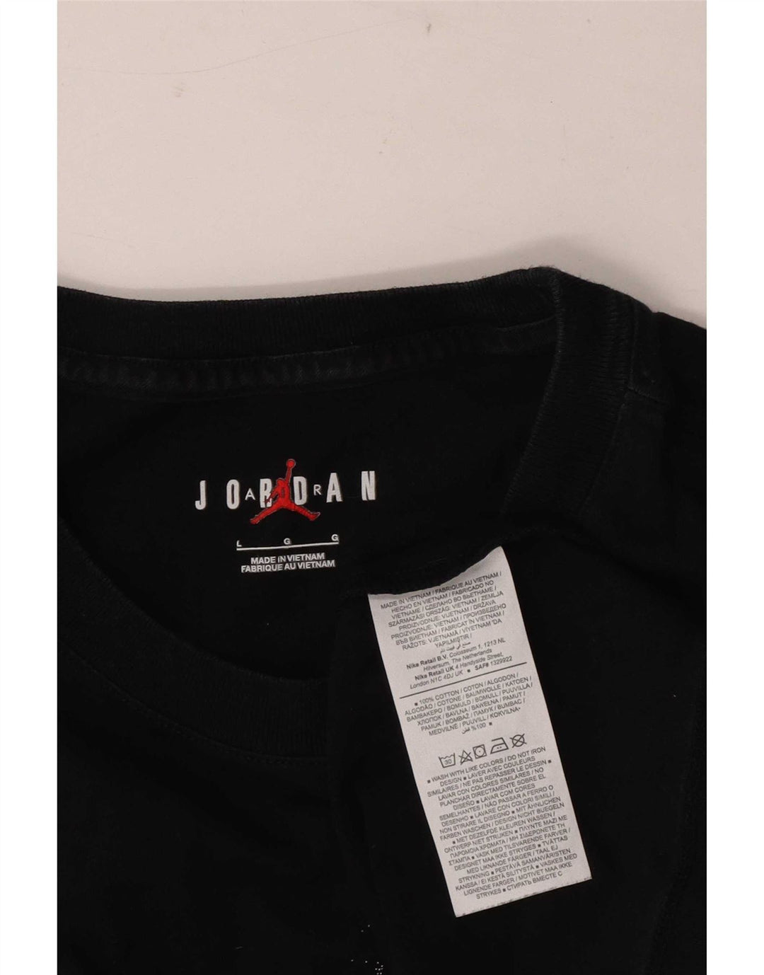 T-shirt grafica Jordan Air da uomo, grande, in cotone nero
