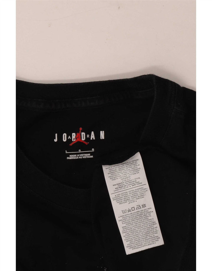 T-shirt grafica Jordan Air da uomo, grande, in cotone nero