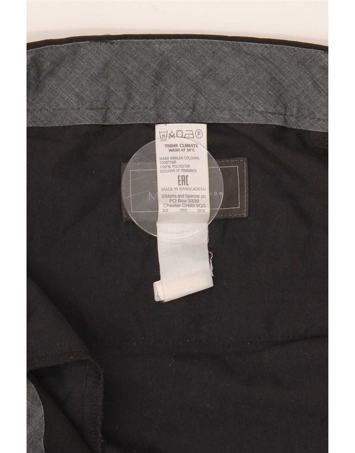 Pantaloni da abito dritti da uomo Marks & Spencer W40 L29 poliestere nero