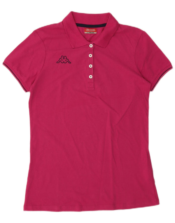 Polo Kappa da donna UK 14 grande in cotone rosa