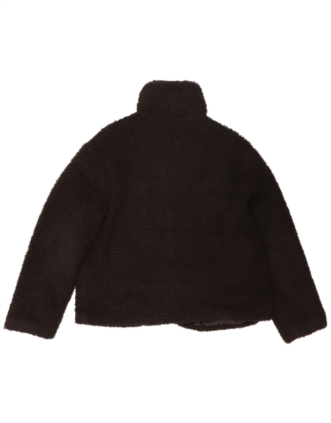 Giacca in pile oversize da donna Topshop UK 14 poliestere nero medio