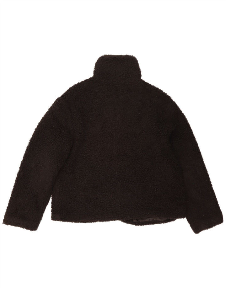 Giacca in pile oversize da donna Topshop UK 14 poliestere nero medio