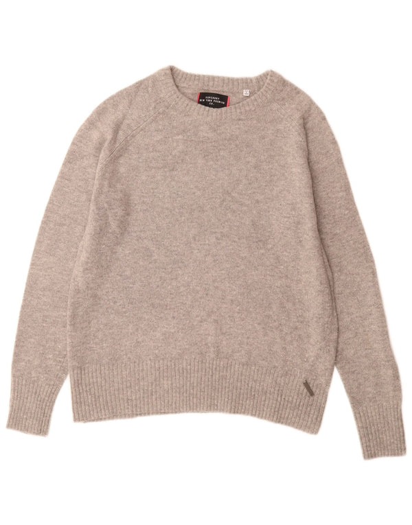 Maglione maglione con scollo a barca da donna Superdry UK 14 Nylon grigio medio