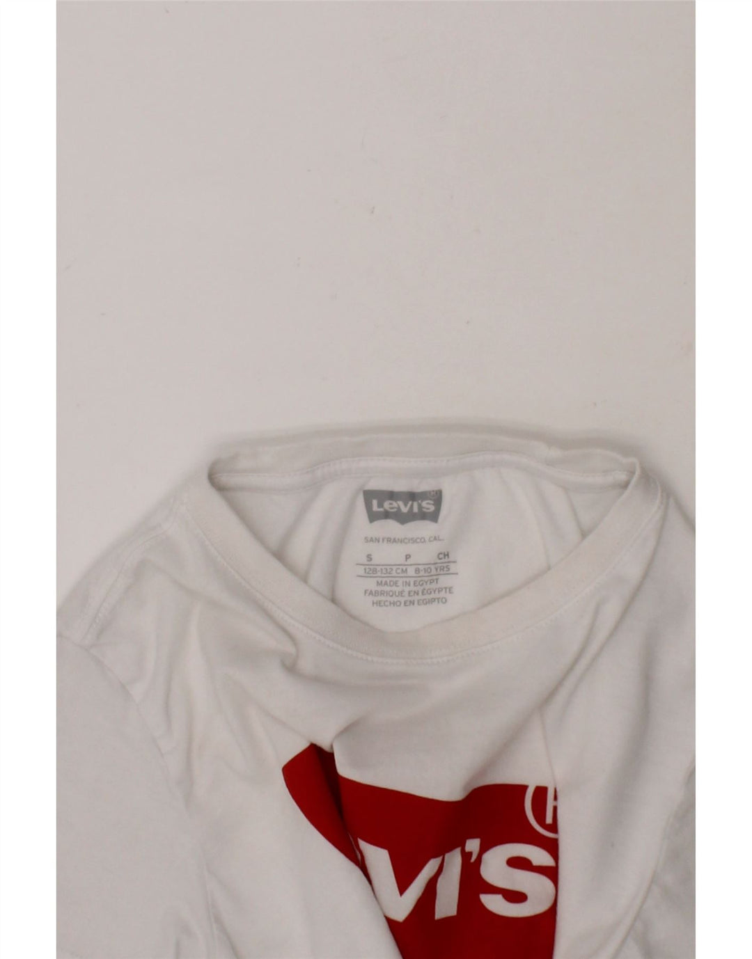 LEVI'S Boys Graphic T-Shirt Top 8-9 Years Small  White Cotton Vintage Levi's and Second-Hand Levi's from Messina Hembry 