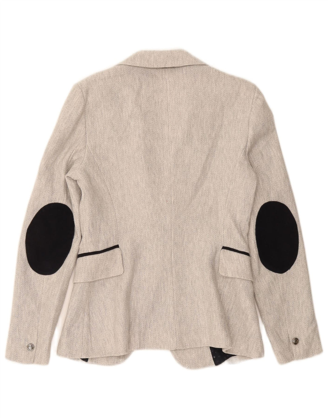 Giacca blazer a 1 bottone da donna Zara UK 6 XS grigia a spina di pesce