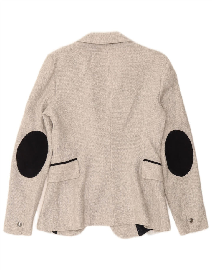 Giacca blazer a 1 bottone da donna Zara UK 6 XS grigia a spina di pesce