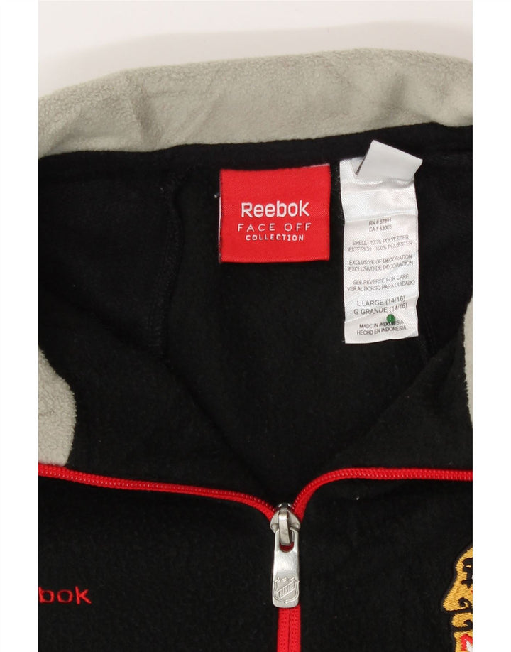 Maglione Reebok in pile grafico da bambino 12-13 anni, grande, nero