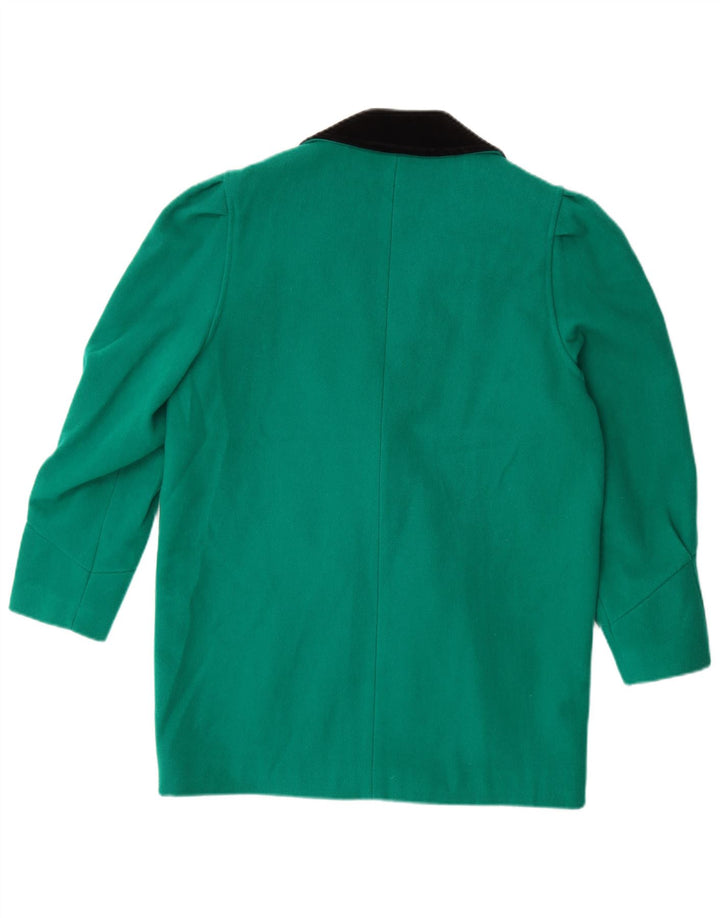 Giacca blazer doppiopetto vintage da donna UK 14 grande blocco colore verde