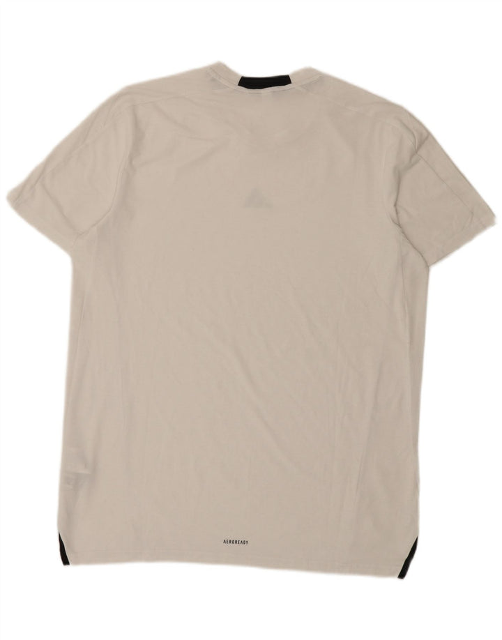 Adidas T-shirt da uomo Top Large in poliestere bianco sportivo