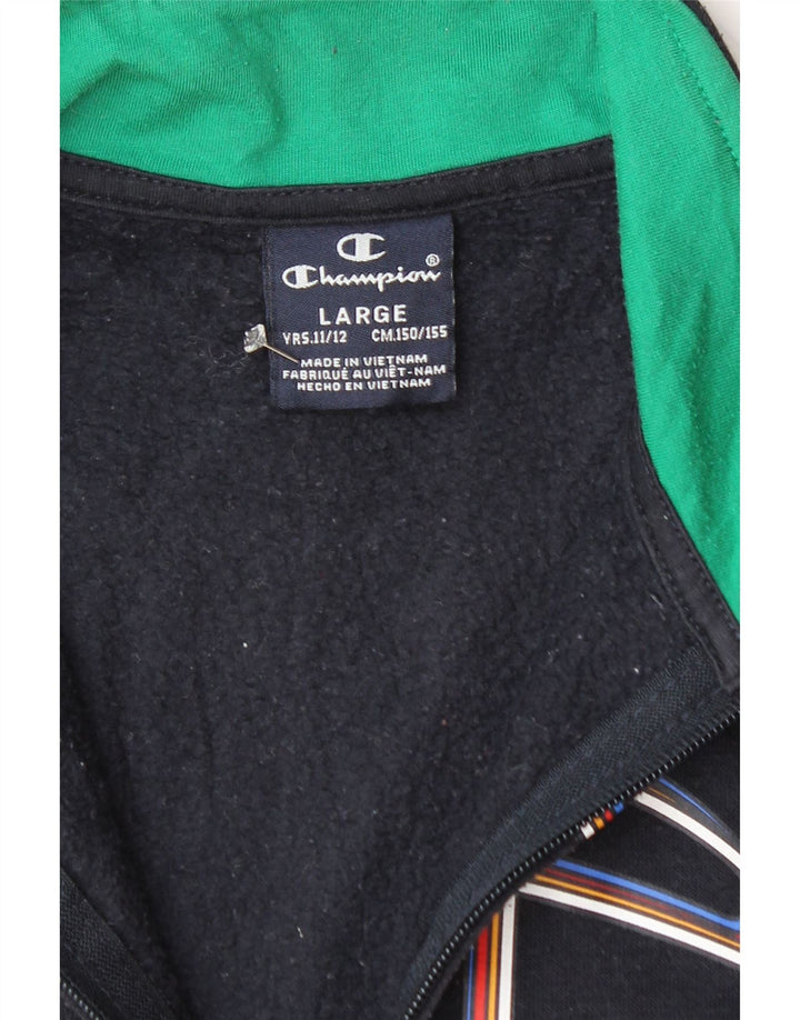 CHAMPION Boys Graphic Tracksuit Top Jacket 11-12 Years Large Navy Blue