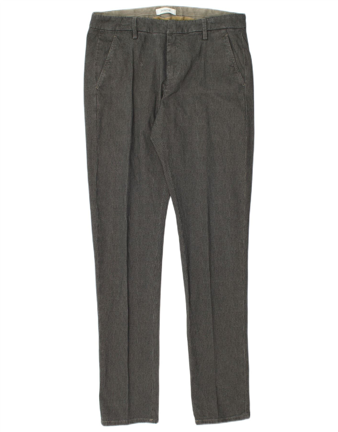 Pantaloni chino slim da uomo Dondup W31 L32 in cotone a quadri grigi