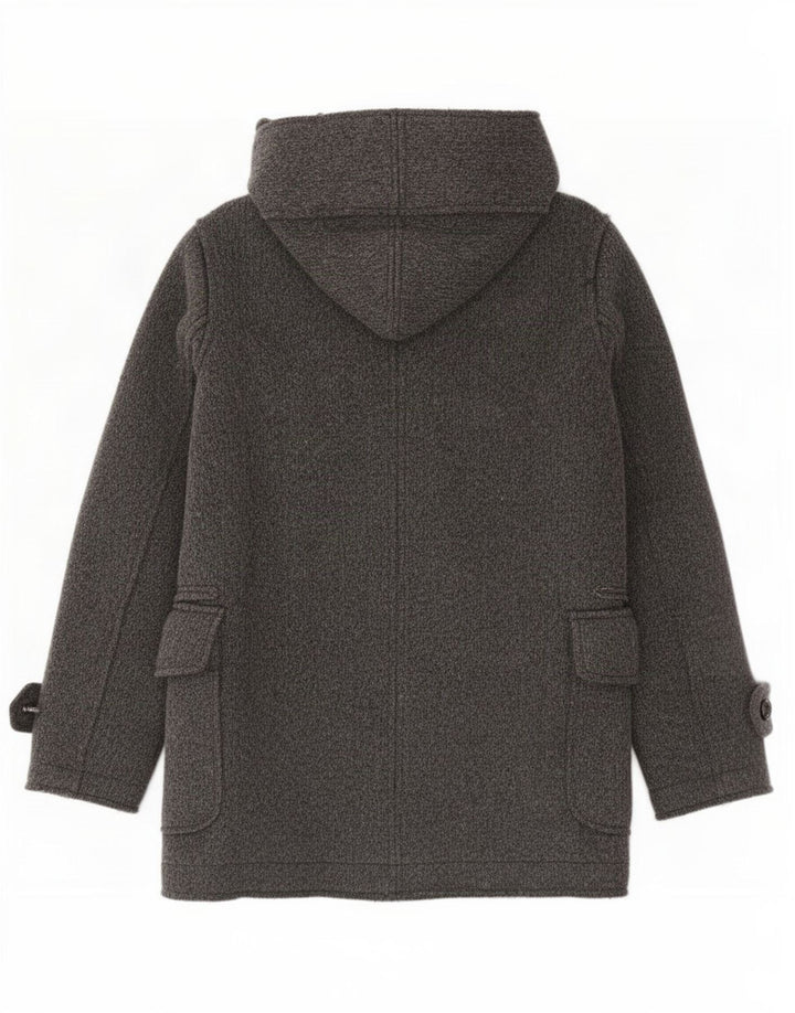 Cappotto da uomo Zara con giacca a vento doppio petto con cappuccio UK 38 Lana grigio medio