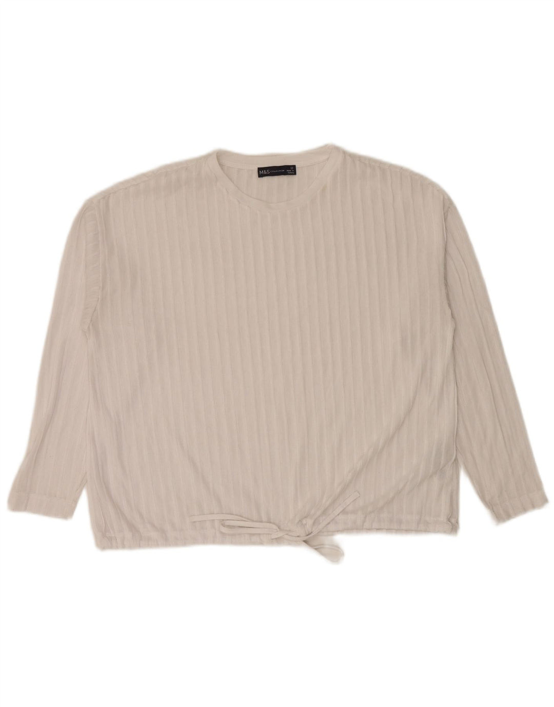 Marks & Spencer Top oversize da donna a maniche lunghe UK 10 Small Bianco