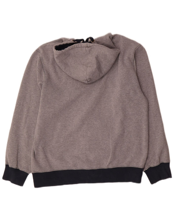 Maglione con cappuccio e zip grafica da uomo Mustang, grande in cotone color block grigio