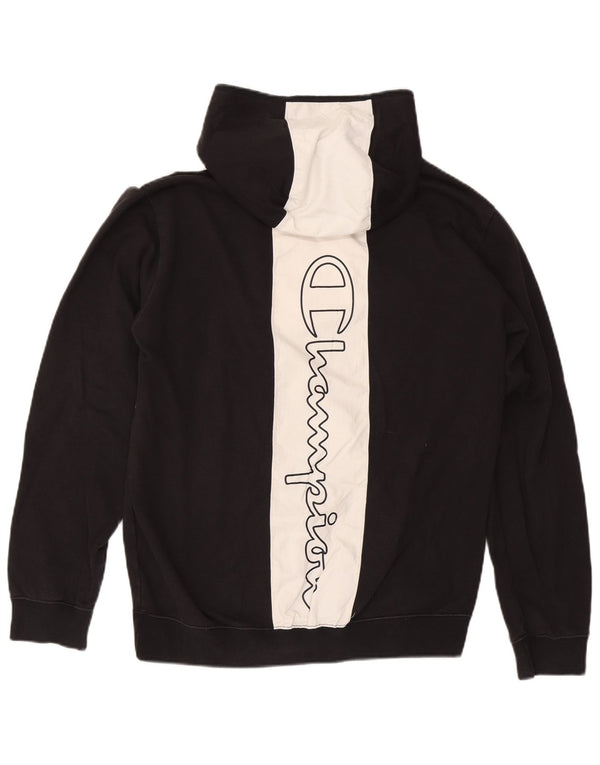 Felpa con cappuccio grafica da uomo CHAMPION XL color block nero