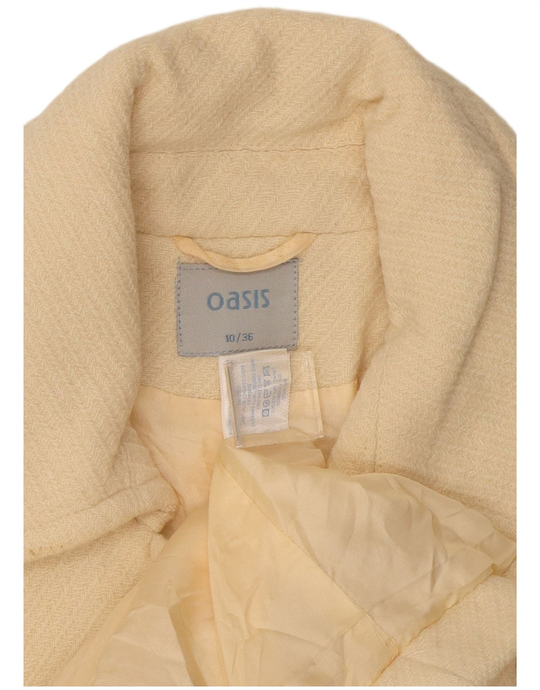 Soprabito da donna Oasis UK 10 piccolo in lana bianco sporco