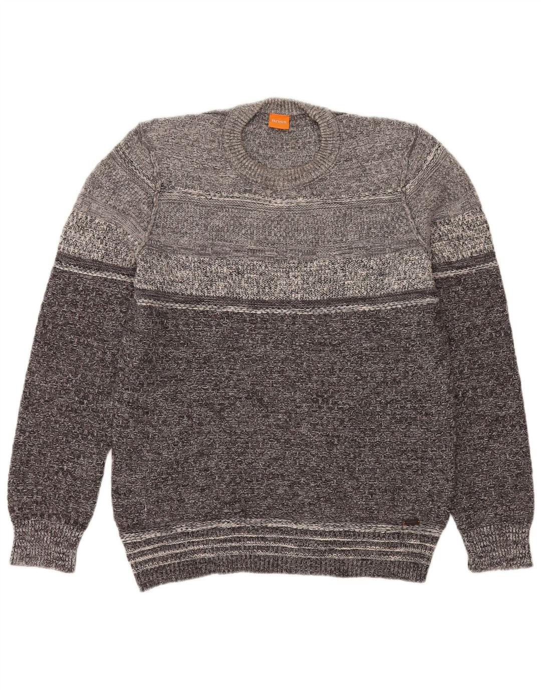 Maglione maglione girocollo da uomo Hugo Boss grande cotone grigio