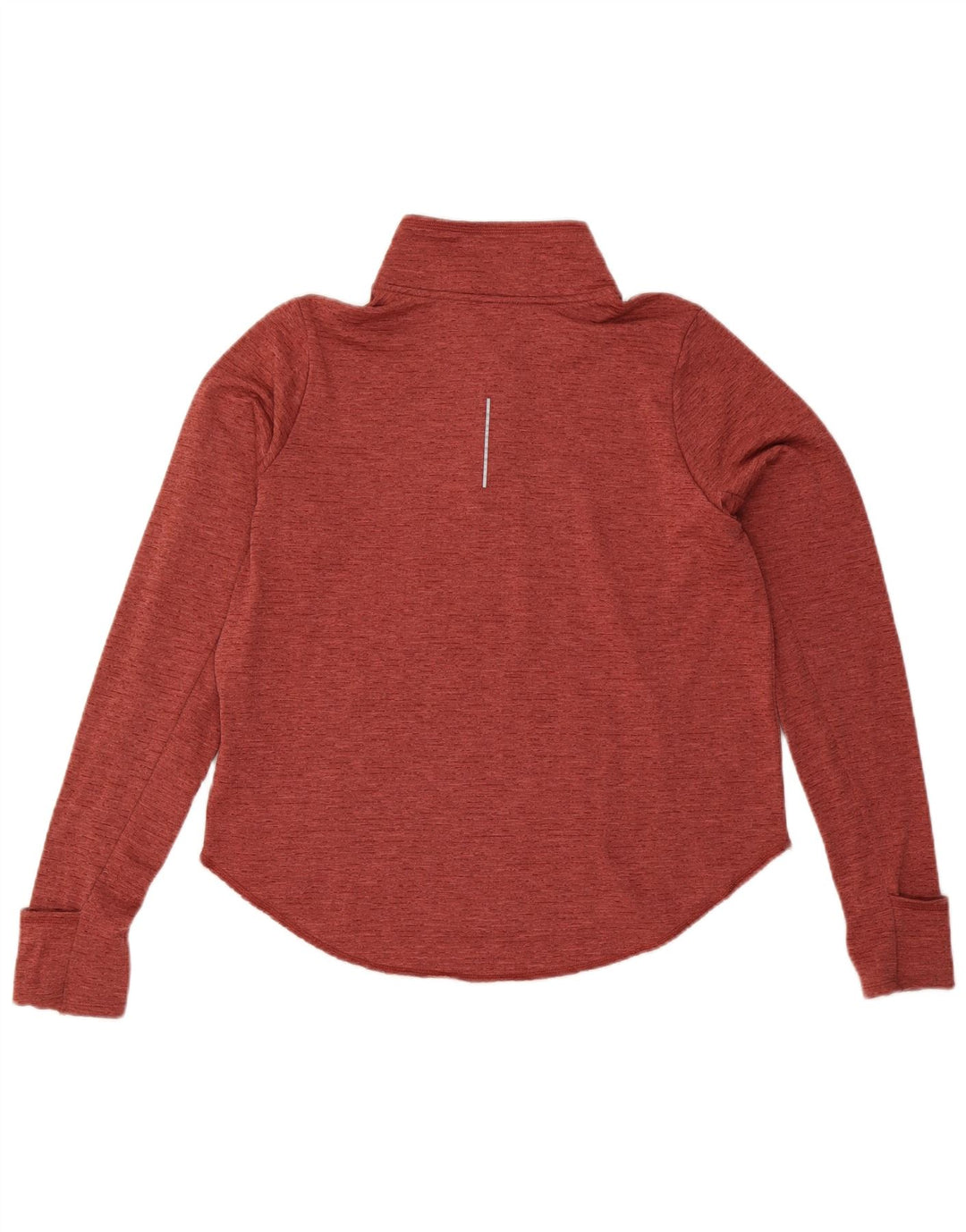 Top della tuta da ginnastica Nike Dri Fit con collo e zip da donna, UK 16, grande, rosso chiazzato