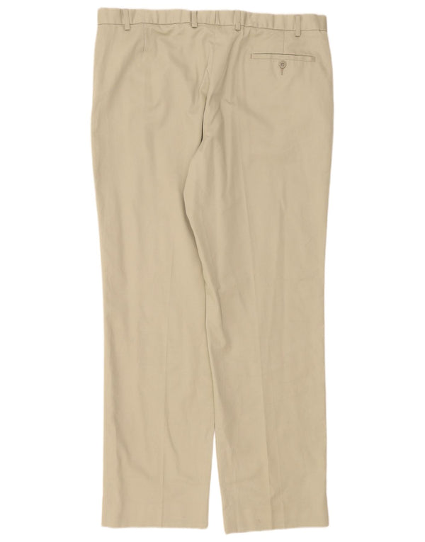 Pantaloni da abito dritti Marks & Spencer da uomo blu Harbour W40 L33 Beige