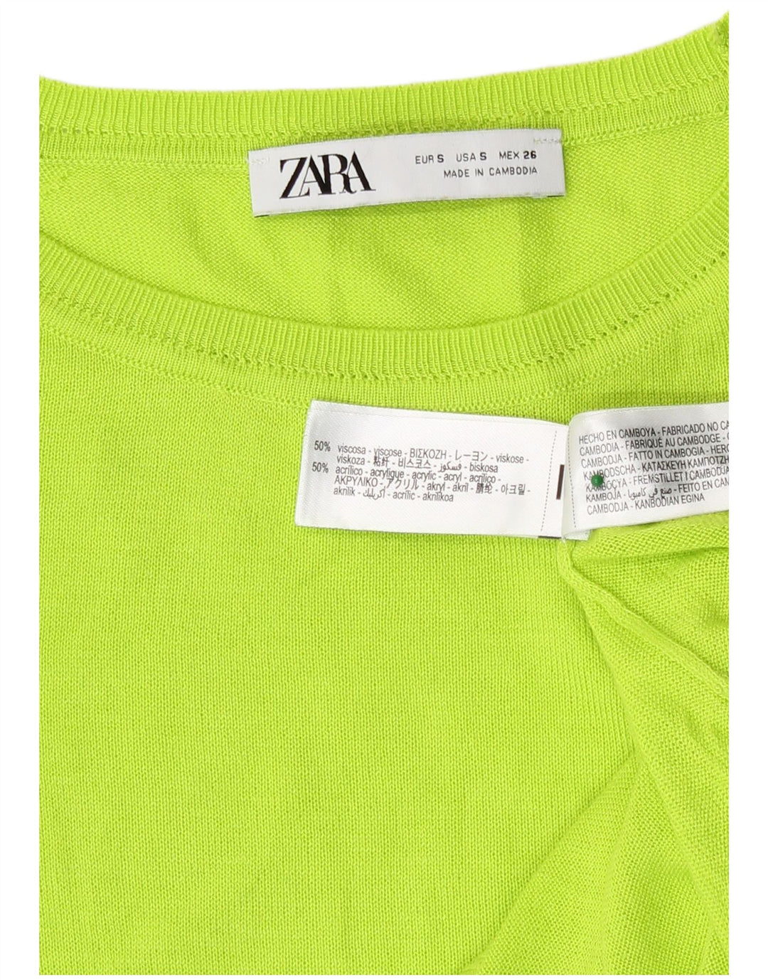 Maglione maglione oversize con scollo a barca da donna Zara UK 10 piccolo viscosa verde